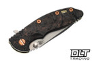 Hinderer 3.25" XM-18 Spanto MagnaCut - Bead Blasted Gold Titanium - Bead Blasted Blade - Black & Gold Marbled Scale - Copper Hardware