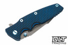 Hinderer Eklipse Skinny Fullered Harpoon Spanto MagnaCut - Battle Blue Titanium - Working Finish Blade - Blue & Black G-10 - Blue Hardware