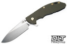 Hinderer XM-24 Slicer S45VN - Battle Black Titanium - Stonewashed Blade - OD Green G-10 - Light Green Hardware