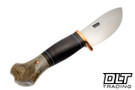 Rocco Handmade Hanks Skinner - Scagel Style Handle - Allied Signel Paper Spacers - Mule Deer Crotch Butt