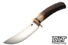 Rocco Handmade Nessmuk Skinner - Sambar Stag Carver Handle - Grey & Black Fiber Spacers