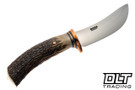 Rocco Handmade Nessmuk Skinner - Sambar Stag Carver Handle - Grey & Black Fiber Spacers