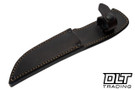 Rocco Handmade Scagel Style Hunter - Horse Hide Handle - Vintage Tan Fiber & Copper Spacers - Whitetail Crown