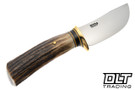 Rocco Handmade Woody - Sambar Stag Handle - Black, Vintage Tan and Burgundy Linen Spacers