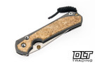 Chris Reeve Large Sebenza 31 - Tanto - Glass Blasted Titanium - Box Elder Inlay - #25