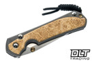 Chris Reeve Large Sebenza 31 - Tanto - Glass Blasted Titanium - Box Elder Inlay - #29