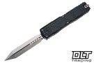 Microtech Ultratech Spartan Gen IV - Black Topographic Deep Engraved Handle - Stonewashed Blade - 12234TP-10