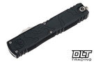 Microtech Ultratech Spartan Gen IV - Black Topographic Deep Engraved Handle - Stonewashed Blade - 12234TP-10