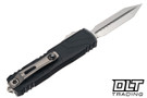 Microtech UTX-85 Spartan Gen VI - Black Topographic Deep Engraved Handle - Stonewashed Blade - 12304TP-10