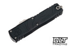 Microtech UTX-85 Spartan Gen VI - Black Topographic Deep Engraved Handle - Stonewashed Blade - 12304TP-10