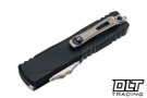 Microtech UTX-85 Spartan Gen VI - Black Topographic Deep Engraved Handle - Stonewashed Blade - 12304TP-10