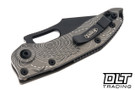 Microtech Stitch-A - Naturally Clear Topographic Handle - Black Blade - 169-2NCTP