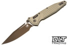 Microtech Socom Ram-Lok - Champagne Gold Frag Handle - Two Toned Blade - 160RL-1FRCG-C19Z23