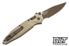 Microtech Socom Ram-Lok - Champagne Gold Frag Handle - Two Toned Blade - 160RL-1FRCG-C19Z23