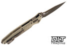 Microtech Socom Ram-Lok - Champagne Gold Frag Handle - Two Toned Blade - 160RL-1FRCG-C19Z23