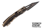 Microtech Stitch Ram-Lok - Live Wire Carbon Fiber - Bronze Titanium Accents - Baker Forge Coppermai Elite Damascus Blade - Marfione Select - 169RL-16MS2