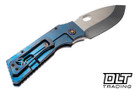 Medford TFF-1 Fat Daddy - Tumbled MagnaCut - Blue Titanium - Flamed Hardware & Clip