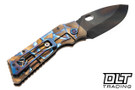 Medford TFF-1 Fat Daddy - Vulcan S35VN - Bronze PenFlm Peaks Stained Glass Sculpted - Flamed Hardware & Clip
