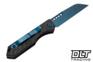Heretic Jinn Auto - Metallic Teal MagnaCut Blade - Carbon Fiber Handle