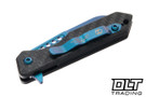 Heretic Jinn Manual - Metallic Teal MagnaCut Blade - Carbon Fiber Handle