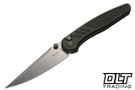 Pro-Tech Avalon - Knurled Green Aluminum - Stonewash MagnaCut Blade