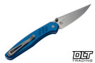Pro-Tech Avalon - Knurled Battleworn Blue Aluminum - Stonewash MagnaCut Blade