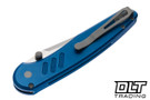 Pro-Tech Avalon - Knurled Battleworn Blue Aluminum - Stonewash MagnaCut Blade
