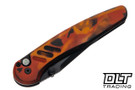 Pro-Tech Avalon - Solid Del Fuego Aluminum - DLC Black MagnaCut Blade - Black Lip Pearl Button