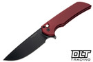 Pro-Tech Mordax - Red Aluminum - DLC Black MagnaCut Blade - Black Lip Pearl Button