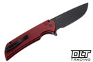 Pro-Tech Mordax - Red Aluminum - DLC Black MagnaCut Blade - Black Lip Pearl Button