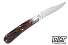 RoseCraft Blades Appalachian Jack - Dapper Jigged Bone - Brushed Satin 14C28N Clip Point Blade