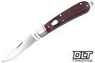 RoseCraft Blades Appalachian Jack - Red Barnboard Jigged Bone - Brushed Satin 14C28N Clip Point Blade