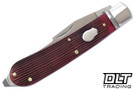 RoseCraft Blades Appalachian Jack - Red Barnboard Jigged Bone - Brushed Satin 14C28N Clip Point Blade