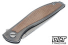 Shirogorov NeOn NL MRBS - Natural Canvas Micarta - Elmax Blade