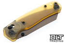 Bestechman Cicada's Wing - Amber Ultem - Gold 10Cr15MoV Blade