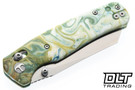 Bestechman Cicada's Wing - Green Resin - Satin 10Cr15MoV Blade