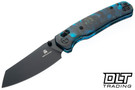 Bestechman Cicada's Wing - Clear Blue Resin - Black PVD 10Cr15MoV Blade