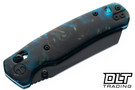 Bestechman Cicada's Wing - Clear Blue Resin - Black PVD 10Cr15MoV Blade