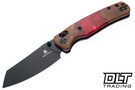 Bestechman Cicada's Wing - Red Resin & Wood - Black PVD 10Cr15MoV Blade