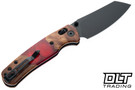Bestechman Cicada's Wing - Red Resin & Wood - Black PVD 10Cr15MoV Blade