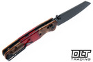 Bestechman Cicada's Wing - Red Resin & Wood - Black PVD 10Cr15MoV Blade