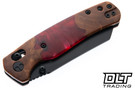Bestechman Cicada's Wing - Red Resin & Wood - Black PVD 10Cr15MoV Blade