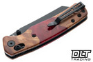 Bestechman Cicada's Wing - Red Resin & Wood - Black PVD 10Cr15MoV Blade