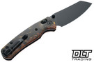 Bestechman Cicada's Wing - Black & Gold Resin & Wood - Black PVD 10Cr15MoV Blade