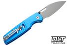 Bestechman Vector - Blue Anodized Aluminum - Bead Blasted D2 Blade