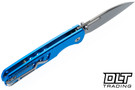 Bestechman Vector - Blue Anodized Aluminum - Bead Blasted D2 Blade
