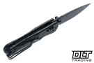Bestechman Sprite - Black & Green G-10 - Black Stonewashed M390 Blade