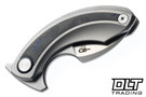 Bestech Knives Strelit - Titanium with Black Blue Marble Carbon Fiber Inlay - Stonewashed M390 Blade