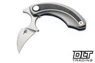 Bestech Knives Strelit - Titanium with Black Red Marble Carbon Fiber Inlay - Stonewashed M390 Blade