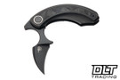 Bestech Knives Strelit - Titanium with Black Red Marble Carbon Fiber Inlay - Black Stonewashed M390 Blade